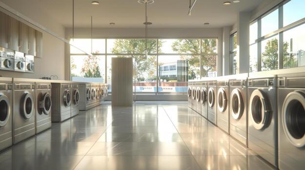 spacious-commercial-laundry-facility-with-modern-equipment-and-large-windows-bright-professional-laundromat-interior-concept-of-commercial-laundry-services-efficiency-photo
